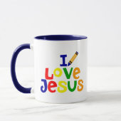 J'aime Jésus/Jésus m'aime tasse de café (Gauche)