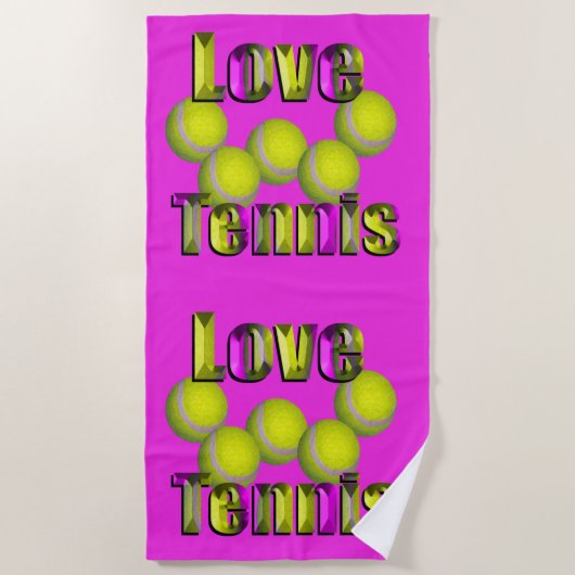 J'Aime Juste Tennis, Serviette De Plage (Devant)