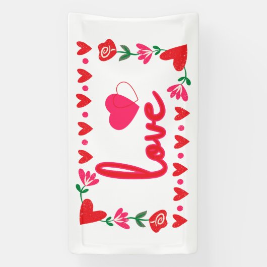 J'aime la bannière en vinyle 1,6x3 de la Saint-Val (Verticale)