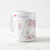 J'aime la Biélorussie Tasse de Mug folklorique de  (Devant gauche)