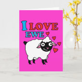 J'aime la carte de brebis (Fleur jaune)