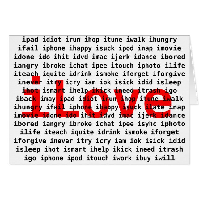 J'aime la carte de conception des textes d'U (Devant horizontal)