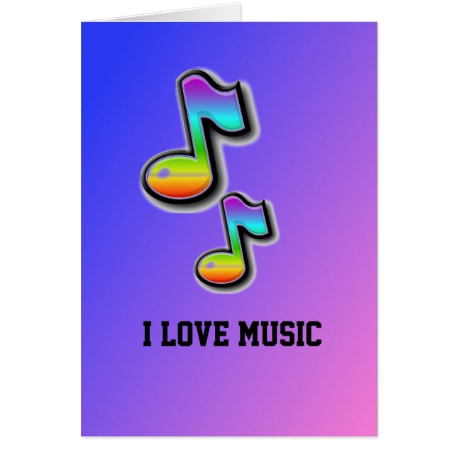 J'aime la carte de musique (Devant)