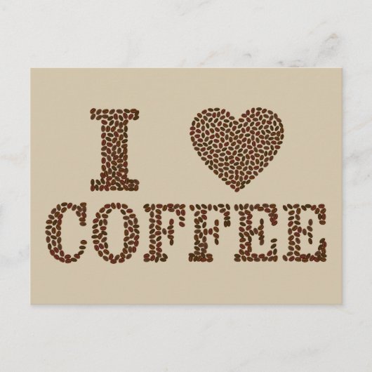 J'aime la carte postale café (Devant)