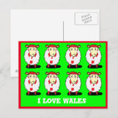 J'aime la carte postale du Pays de Galles (Devant / Derrière)