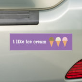 J'aime la crème glacée Bumper Sticker (En voiture)