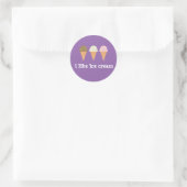 j'aime la crème glacée Sticker (Sac)
