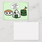 J'Aime La Façon Dont Vous Roulez Carte Sushi Kawai (Devant / Derrière)