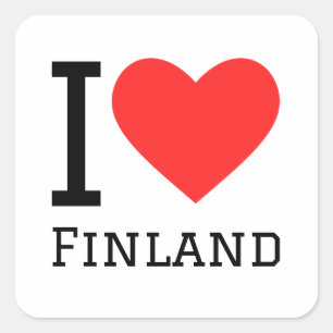J'aime la Finlande carré autocollant