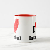 J'aime la Mug à café à deux tons d'Istanbul (Centre)