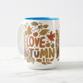 J'Aime La Mug À Deux Tons D'Automne (Devant gauche)