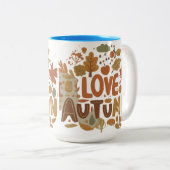 J'Aime La Mug À Deux Tons D'Automne (Devant droit)