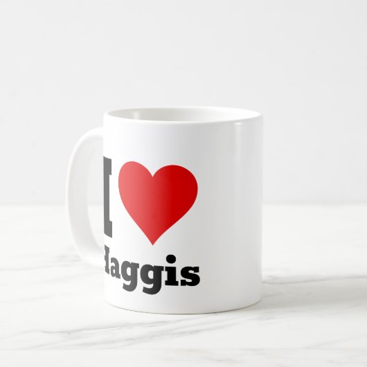J'Aime La Mug De Café Haggis (Devant gauche)