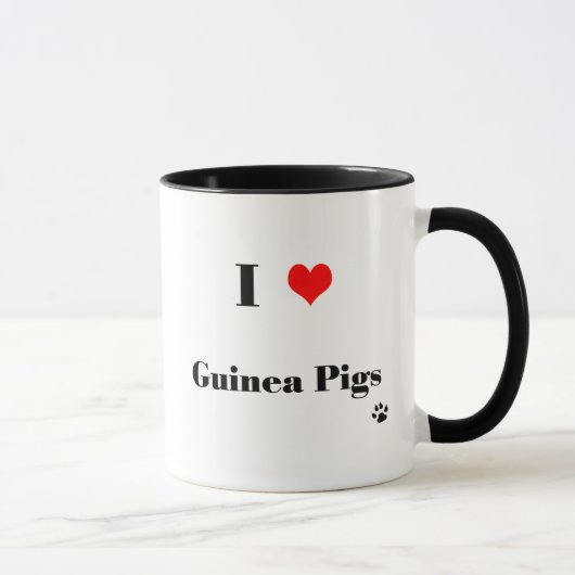 J'aime la Mug de cochons de Guinée (Droite)