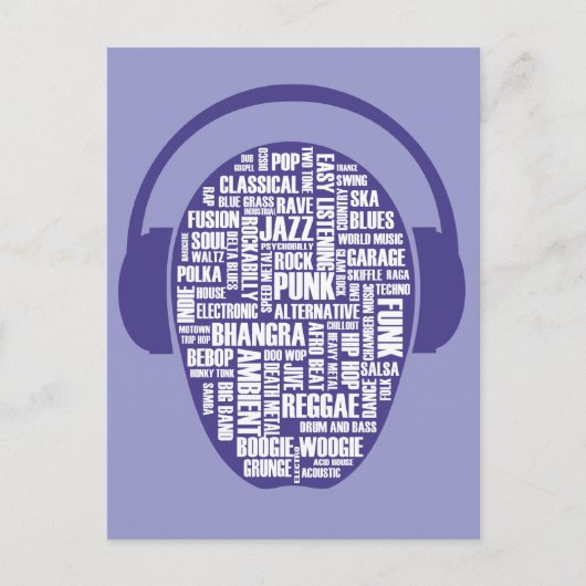 J'aime la musique Carte postale (Devant)