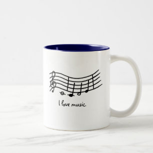 J'aime la musique, notes sur les tasses onduleuses