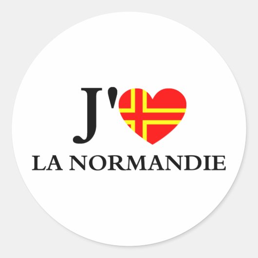 J'aime la Normandie Ronde Sticker (Voorkant)