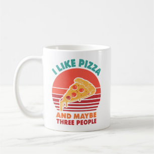j'aime la pizza et peut-être trois personnes tasse