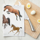 J'aime la serviette de cuisine de chevaux (Quart Plié)