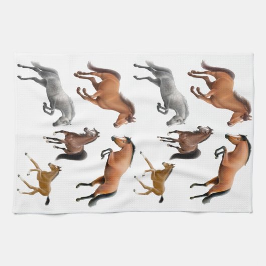 J'aime la serviette de cuisine de chevaux (Horizontal)