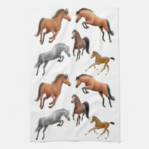 J'aime la serviette de cuisine de chevaux