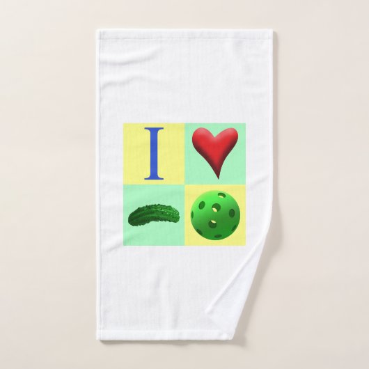 J'aime la serviette de sueur de logo de Pickleball (Serviette à main)