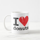 J'aime la tasse blanche classique de butées (Gauche)