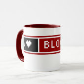 J'aime la tasse Blogging de bouton de blog (Devant gauche)