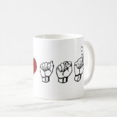 J'aime la tasse d'ASL (Devant droit)