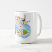 J'AIME LA TASSE DE BOISSON DE LANGUE DES SIGNES (Devant droit)