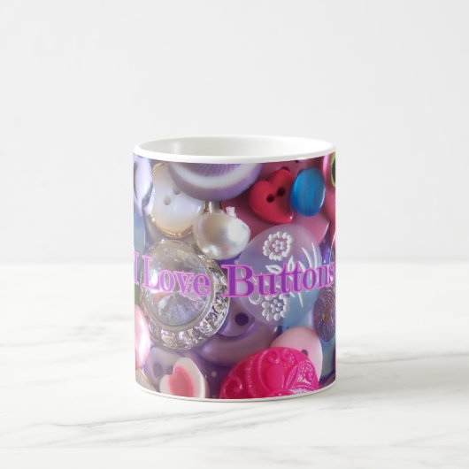 J'aime la tasse de boutons (Centre)