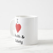 J'aime la tasse de bureau de santé et de sécurité (Devant gauche)
