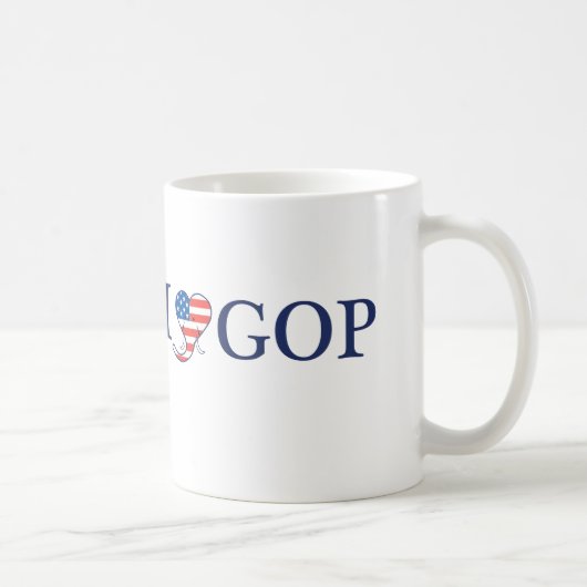 J'aime la tasse de café blanc classique de GOP (Droite)