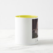 J'aime la tasse de café jaune de laboratoires (Centre)