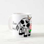 J'aime la tasse de café mignonne de vache à vaches (Devant gauche)