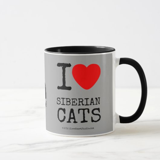 J'aime la tasse de café sibérienne de chats (Droite)