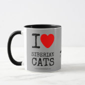 J'aime la tasse de café sibérienne de chats (Gauche)