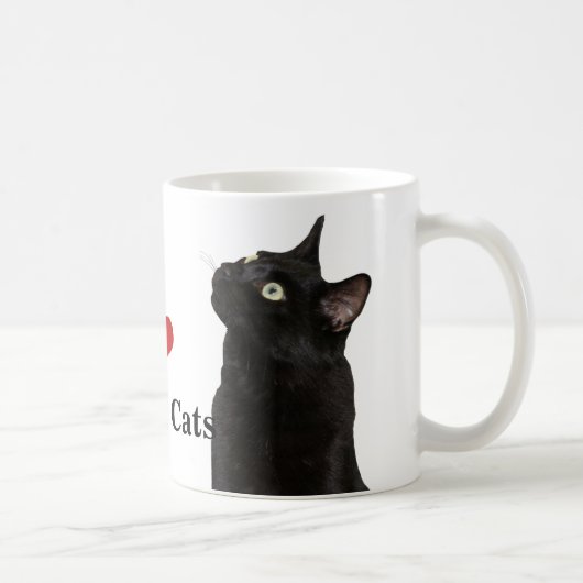 J'aime la tasse de chats noirs (Droite)