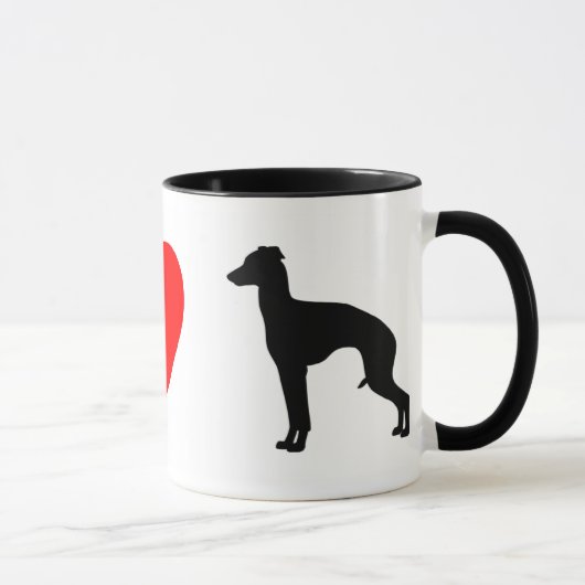 J'aime la tasse de lévriers italiens (Droite)