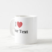 J'aime la tasse de modèle - ajoutez le texte (Devant gauche)