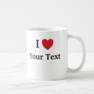 J'aime la tasse de modèle - ajoutez le texte