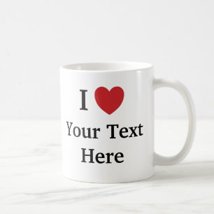 J'aime la tasse de modèle - ajoutez le texte