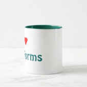 J'aime la tasse verte de sonnerie de formes (Centre)