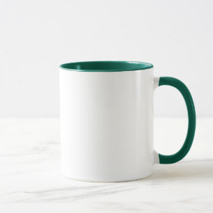 J'aime la tasse verte de sonnerie de formes