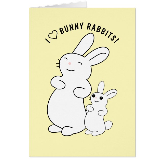J'aime Lapin lapin carte lapins (Devant)
