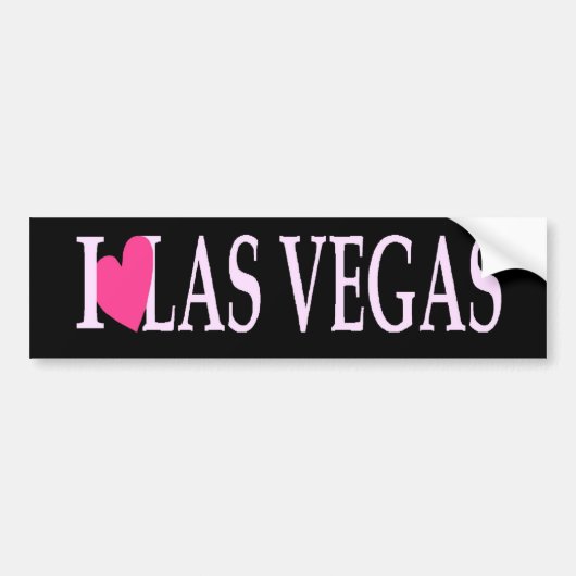 J'AIME Las Vegas (Coeur Rose) Sticker pare-chocs! (Devant)