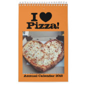 J'aime le calendrier annuel 2018 de pizza (Protection)