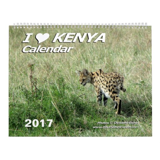 J'AIME le calendrier du KENYA (la Deux-Page) (Protection)
