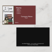 J'aime le carte de visite de primitifs (Devant / Derrière)