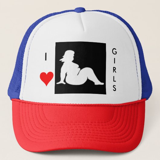J'AIME LE CASQUETTE DE CAMIONNEUR DE FILLES DE FAT (Devant)